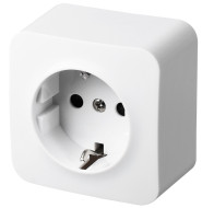Розетка с заземлением со шторками накладной монтаж Jasmart FS 16А/250B FS5501W