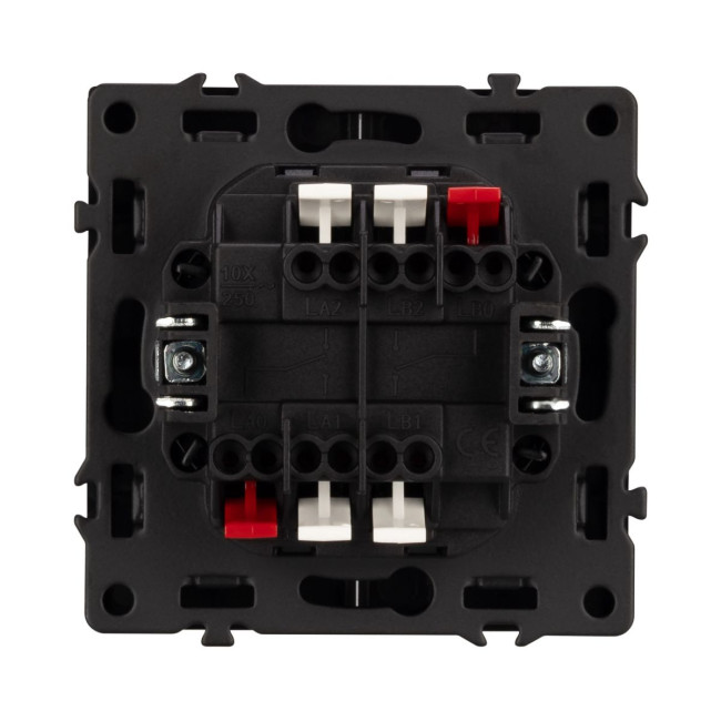 Механизм выключателя двухклавишный проходной Arlight LED SWT-NOBE-MKP2-SFPL-L-BK (230V, 10A) 054267