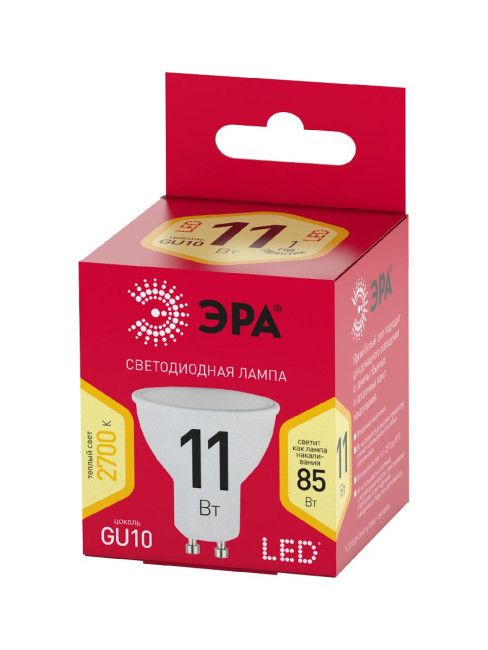Лампа светодиодная Эра GU10 11W 2700K LED MR16-11W-827-GU10 R Б0056065 Лампа светодиодная Эра GU10 11W 2700K LED MR16-11W-827-GU10 R Б0056065