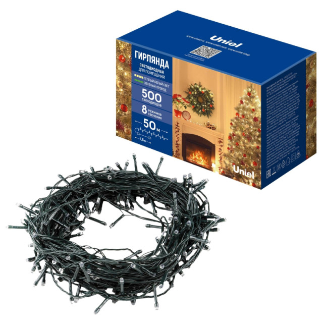 Гирлянда Uniel ULD-S5000-500/DGA WARM WHITE IP20 UL-00009930 Гирлянда Uniel ULD-S5000-500/DGA WARM WHITE IP20 UL-00009930