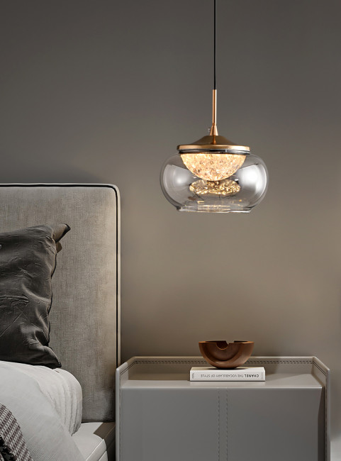 Подвесной светильник MT9128-1H gold/smoke Подвесной светильник MT9128-1H gold/smoke