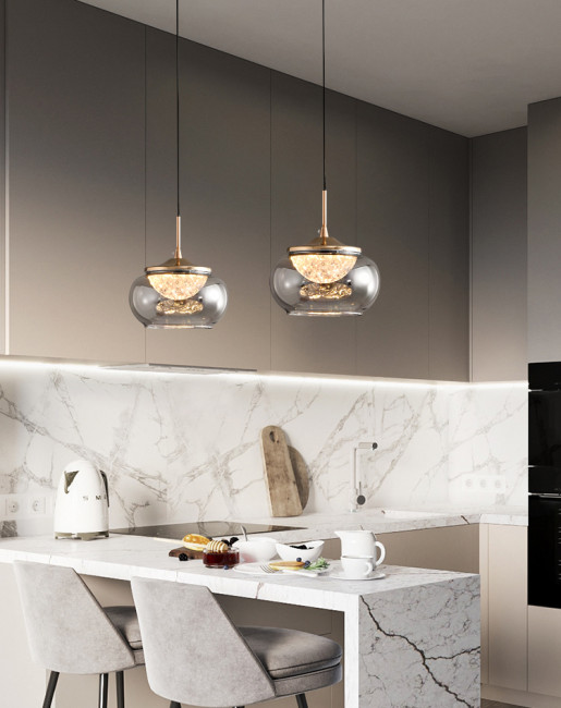 Подвесной светильник MT9128-1H gold/smoke Подвесной светильник MT9128-1H gold/smoke