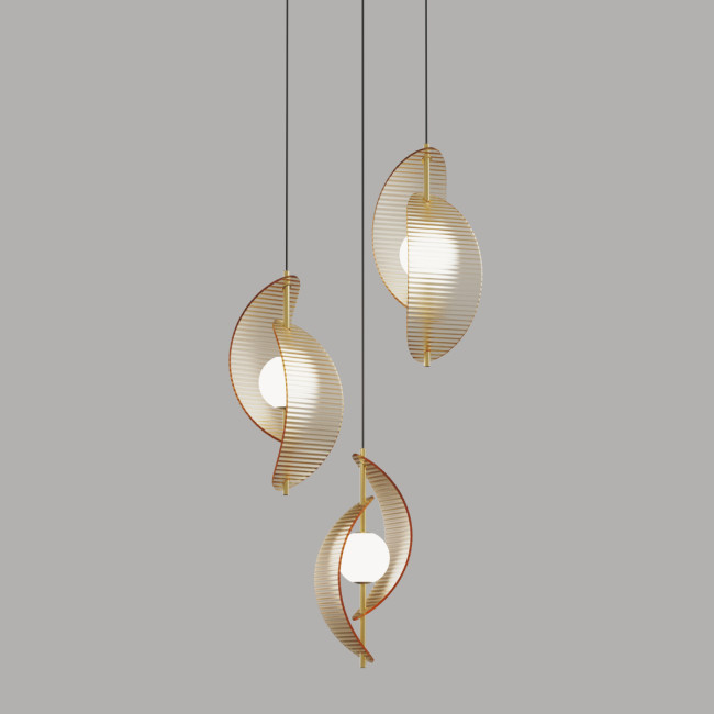 Подвесной светильник MD24030035-3A brass/amber Подвесной светильник MD24030035-3A brass/amber