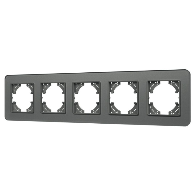 Рамка на 5 постов стеклянная Arlight FRM-OMALI-SFGS-5-GR 049722 Рамка на 5 постов стеклянная Arlight FRM-OMALI-SFGS-5-GR 049722