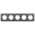 Рамка на 5 постов стеклянная Arlight FRM-OMALI-SFGS-5-GR 049722 Рамка на 5 постов стеклянная Arlight FRM-OMALI-SFGS-5-GR 049722