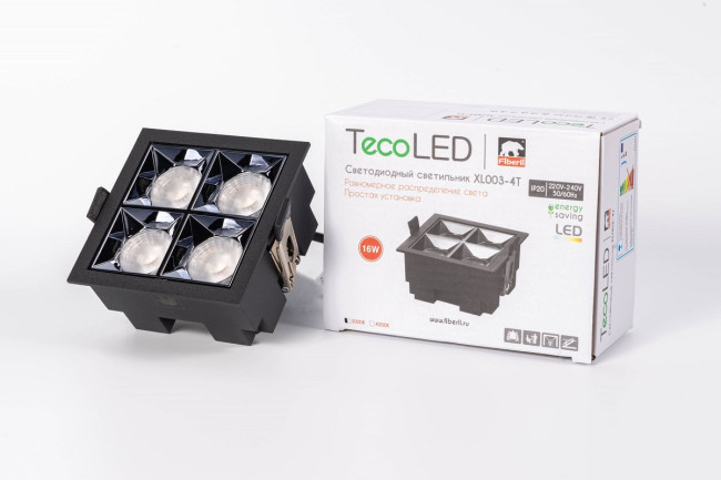 Встраиваемый светодиодный светильник Fiberli XL003-4T(W) 12130306 Встраиваемый светодиодный светильник Fiberli XL003-4T(W) 12130306