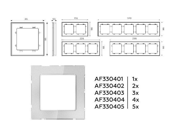 Рамка четырехместная Ambrella Volt Platos AF330404 Рамка четырехместная Ambrella Volt Platos AF330404