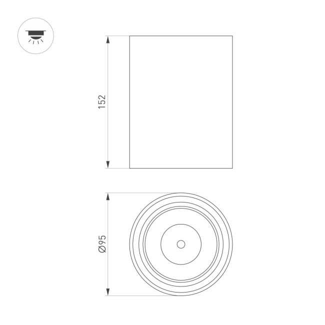 Накладной светильник Arlight SP-SALT-R95-20W Warm3000 (BK, 40 deg, 230V) 056754 Накладной светильник Arlight SP-SALT-R95-20W Warm3000 (BK, 40 deg, 230V) 056754