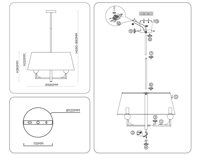 Люстра на штанге Ambrella Light High Light Classic LH75150