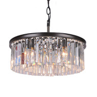 Подвесная люстра Delight Collection 1920s Odeon KR0387P-6B/P black/clear Подвесная люстра Delight Collection 1920s Odeon KR0387P-6B/P black/clear
