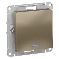 Выключатель 1-клавишный с подсветкой, сх.1а, 10АХ Systeme Electric AtlasDesign Шампань ATN000513