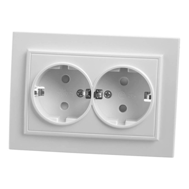 Розетка двойная Feron Stekker Эрна с/з 16A 250V белый PST16901401 39054 Розетка двойная Feron Stekker Эрна с/з 16A 250V белый PST16901401 39054