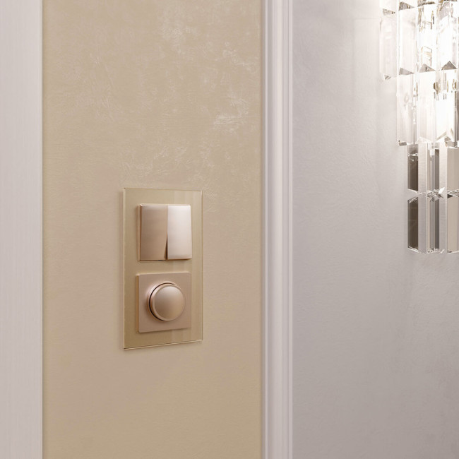 Выключатель двухклавишный Werkel шампань W1120011 4690389157134 Выключатель двухклавишный Werkel шампань W1120011 4690389157134