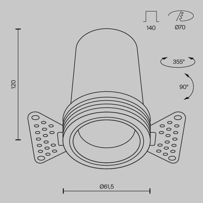 Встраиваемый спот Maytoni Technical Focus Led DL125-L12-3K-TRS-W Встраиваемый спот Maytoni Technical Focus Led DL125-L12-3K-TRS-W