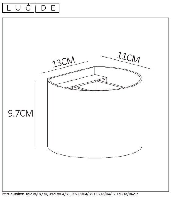 Настенный светильник Lucide XIO 09218/04/02