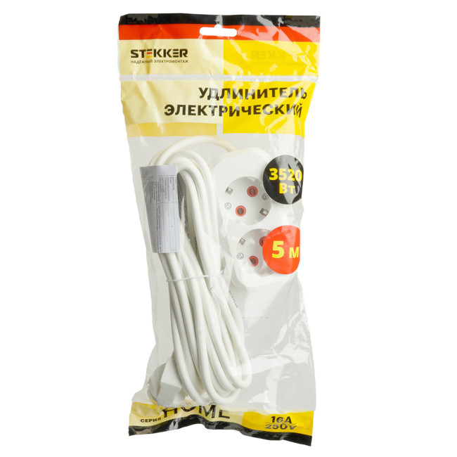 Удлинитель двухместный Stekker Home 49341 Удлинитель двухместный Stekker Home 49341