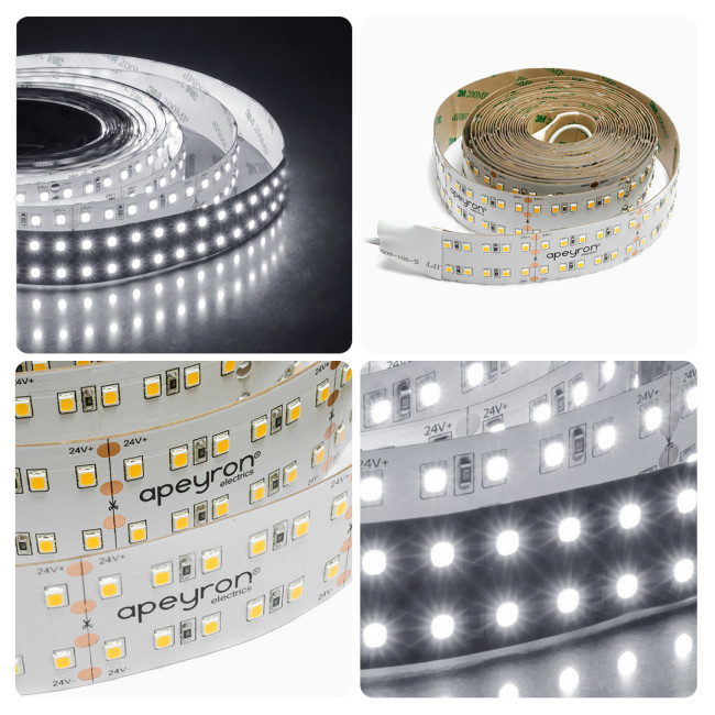 Светодиодная лента Apeyron 24В ПРО 42Вт/м smd2835 240д/м IP20 4200Лм/м 5м 4000К 00-316 Светодиодная лента Apeyron 24В ПРО 42Вт/м smd2835 240д/м IP20 4200Лм/м 5м 4000К 00-316