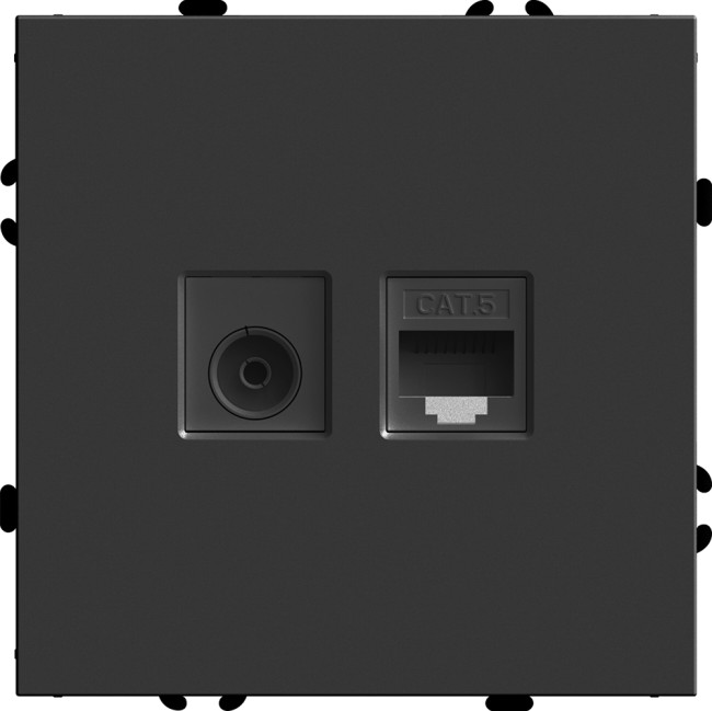 Розетка TV + компьютерная RJ-45 Stekker RST00-5106-05 Эмили 49846 Розетка TV + компьютерная RJ-45 Stekker RST00-5106-05 Эмили 49846