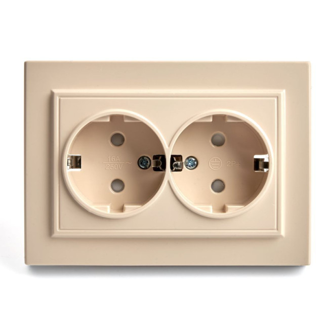 Розетка 2-местная Stekker PST16-9014-02 с защитной шторкой 39240 Розетка 2-местная Stekker PST16-9014-02 с защитной шторкой 39240