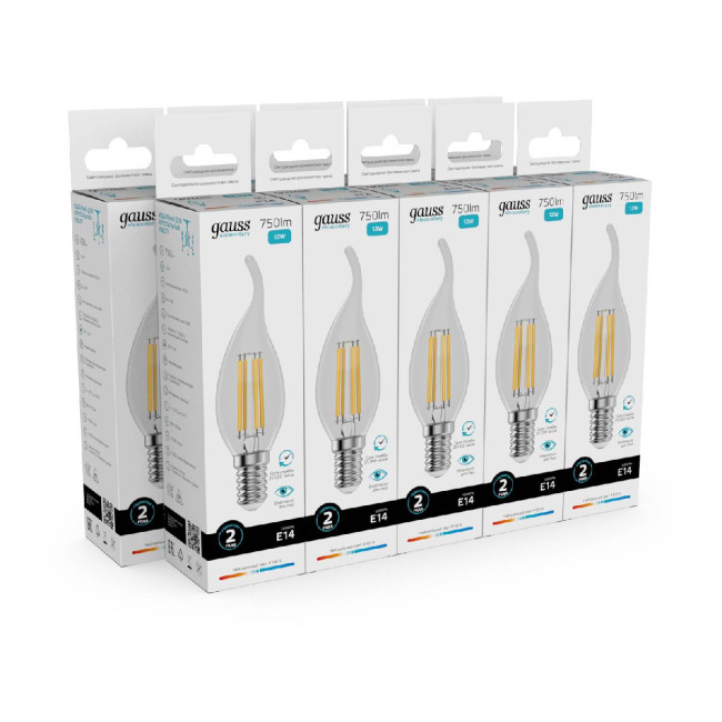 Лампа светодиодная Gauss Filament Elementary E14 12W 4100K 42122 Лампа светодиодная Gauss Filament Elementary E14 12W 4100K 42122