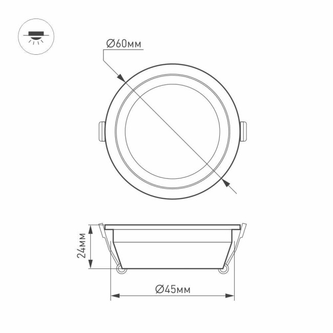 Мебельный светильник Arlight LTM-R60WH-Frost 3W Day White 110deg Мебельный светильник Arlight LTM-R60WH-Frost 3W Day White 110deg