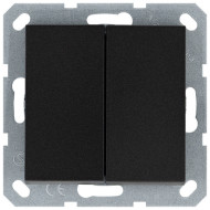 Кнопка 2 клавишная с переключающим контактом 10А, 250В, цвет антрацит Jasmart G3020B