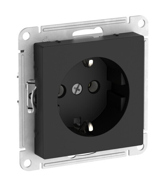 Розетка с заземлением, 16А, мех., быстрозажим. клем. Systeme Electric AtlasDesign Карбон ATN001043S Розетка с заземлением, 16А, мех., быстрозажим. клем. Systeme Electric AtlasDesign Карбон ATN001043S