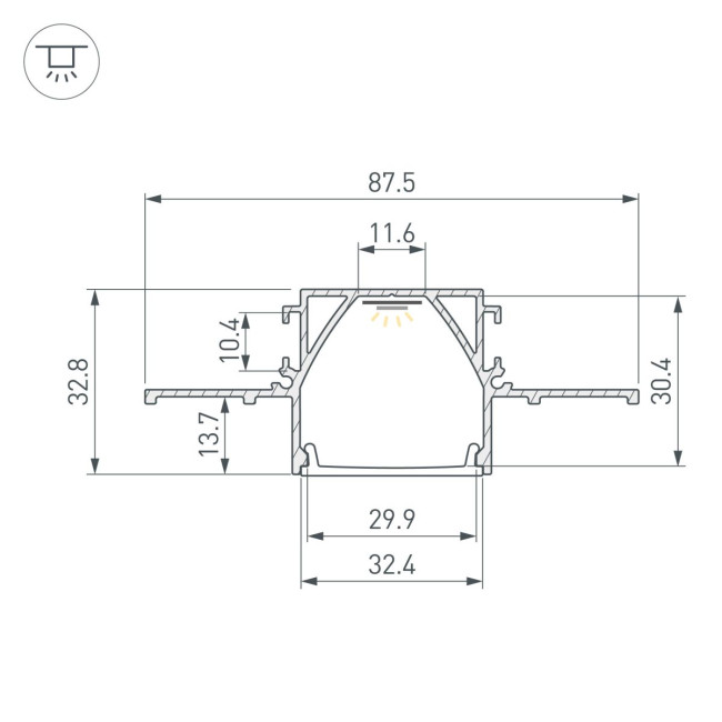 Профиль Arlight Arlight LINIA32-FANTOM-MID-2000 ANOD (Алюминий) 058472 Профиль Arlight Arlight LINIA32-FANTOM-MID-2000 ANOD (Алюминий) 058472