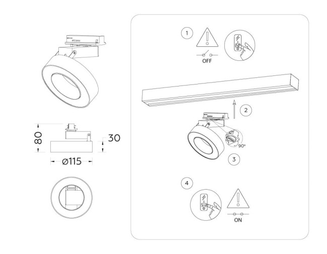 Трековый однофазный светильник Ambrella Light Track System GL6866 Трековый однофазный светильник Ambrella Light Track System GL6866