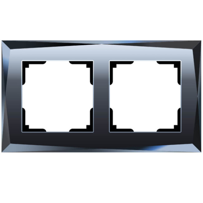 Рамка на 2 поста Werkel Diamant черный W0021208 4690389158810 Рамка на 2 поста Werkel Diamant черный W0021208 4690389158810