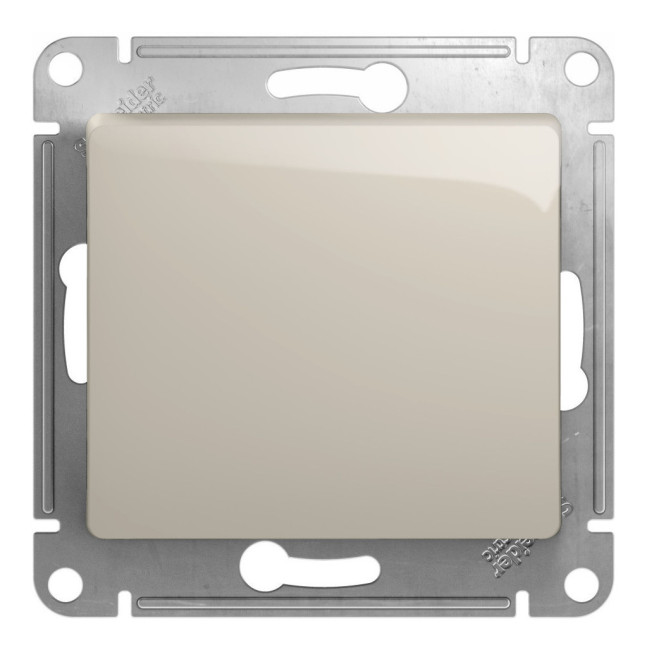 Кнопка нажимная, сх.1, 10AX Systeme Electric Glossa Молочный GSL000915