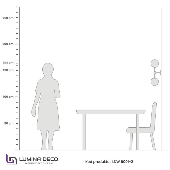 Бра Lumina Deco Zodiak LDW 6001-2 BK+WT