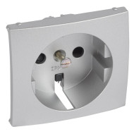 Лицевая панель Legrand Valena розетки 2К+З со шторками алюминий 770257