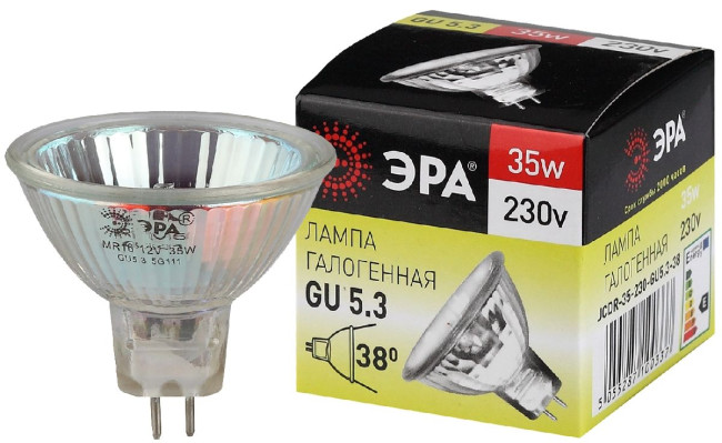 Лампа галогенная Эра GU5.3 35W 3000K GU5.3-JCDR (MR16) -35W-230V-CL C0027363 Лампа галогенная Эра GU5.3 35W 3000K GU5.3-JCDR (MR16) -35W-230V-CL C0027363