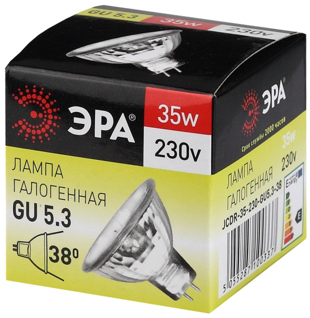 Лампа галогенная Эра GU5.3 35W 3000K GU5.3-JCDR (MR16) -35W-230V-CL C0027363 Лампа галогенная Эра GU5.3 35W 3000K GU5.3-JCDR (MR16) -35W-230V-CL C0027363