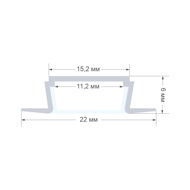 Профиль встраиваемый Apeyron ширина ленты до 10мм (рассеиватель, заглушки - 2шт) 08-06 Профиль встраиваемый Apeyron ширина ленты до 10мм (рассеиватель, заглушки - 2шт) 08-06