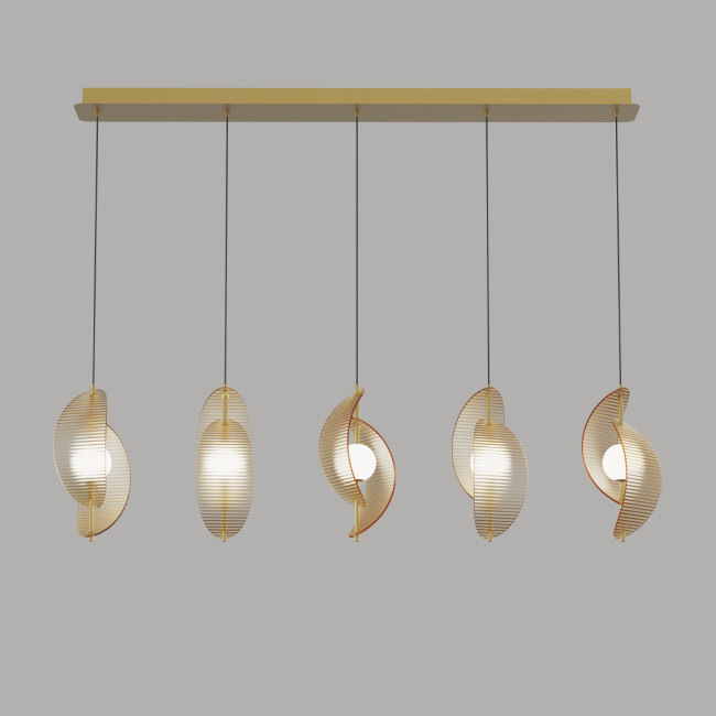 Подвесной светильник MD24030035-5B brass/amber Подвесной светильник MD24030035-5B brass/amber