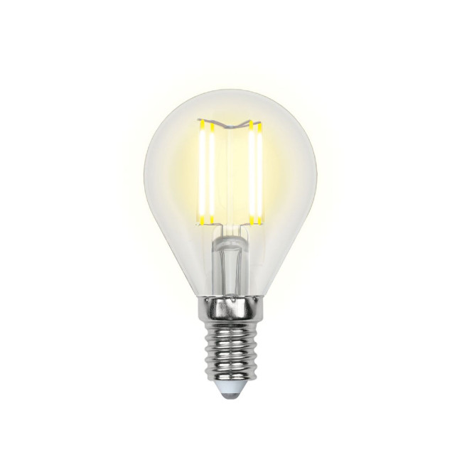 Лампа светодиодная (UL-00000197) Uniel E14 6W прозрачная LED-G45-6W/WW/E14/CL PLS02WH