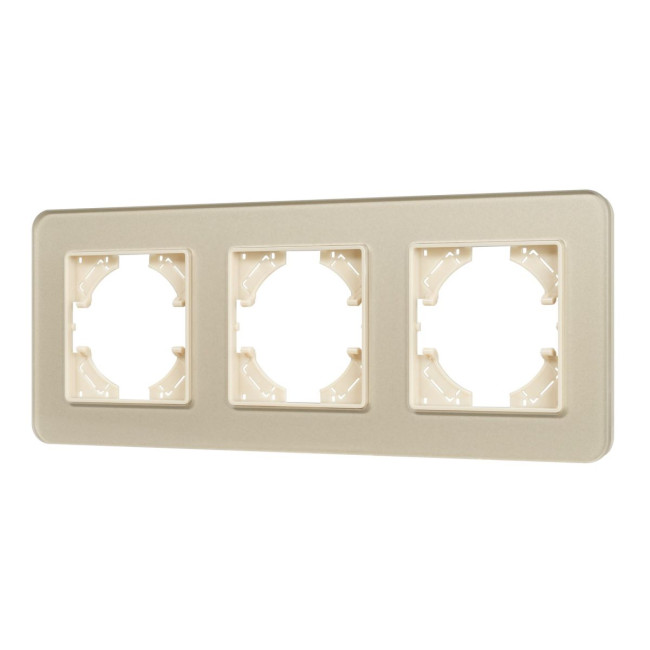 Рамка на 3 поста стеклянная Arlight FRM-OMALI-SFGS-3-GD 049715 Рамка на 3 поста стеклянная Arlight FRM-OMALI-SFGS-3-GD 049715