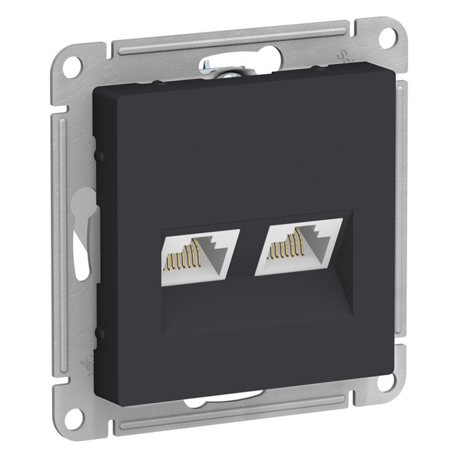 Розетка компьютерная двухпостовая кат.5Е, RJ-45 Schneider Electric Atlas Design ATN001085 Розетка компьютерная двухпостовая кат.5Е, RJ-45 Schneider Electric Atlas Design ATN001085