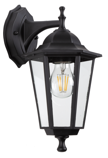 Уличный настенный светильник ЭРА Веледа GBW-104-1-BL-0360 230В Е27 IP54 чёрный вниз Б0071477 Уличный настенный светильник ЭРА Веледа GBW-104-1-BL-0360 230В Е27 IP54 чёрный вниз Б0071477