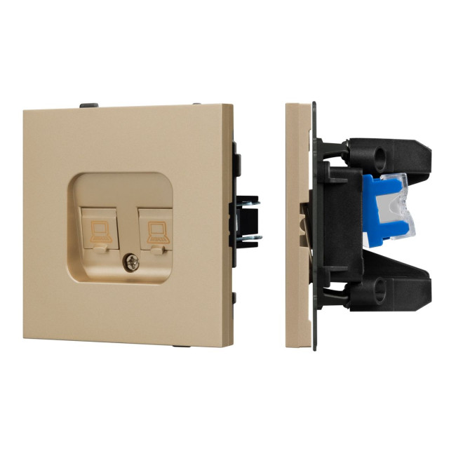 Механизм компьютерной розетки двойной SCT-TENDO-MPC2-SFPL-GD (RJ-45, CAT6) 054596 Механизм компьютерной розетки двойной SCT-TENDO-MPC2-SFPL-GD (RJ-45, CAT6) 054596