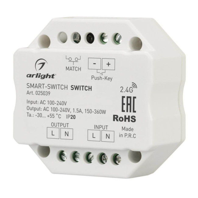 Выключатель Arlight SMART-SWITCH-DIM 025039 Выключатель Arlight SMART-SWITCH-DIM 025039