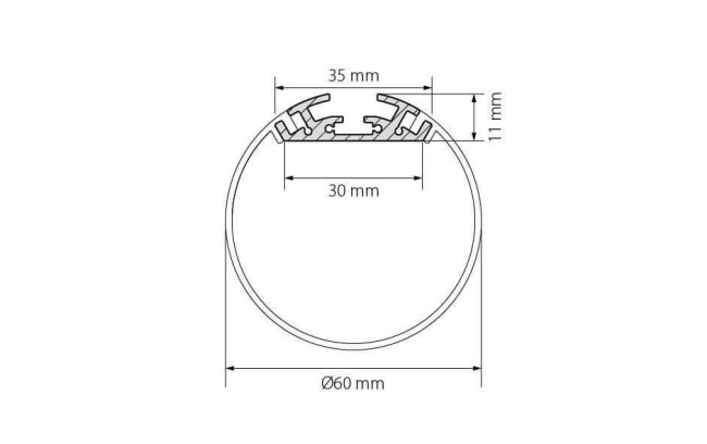 Профиль Arlight SL-ROUND-D60-2000 ANOD 019286