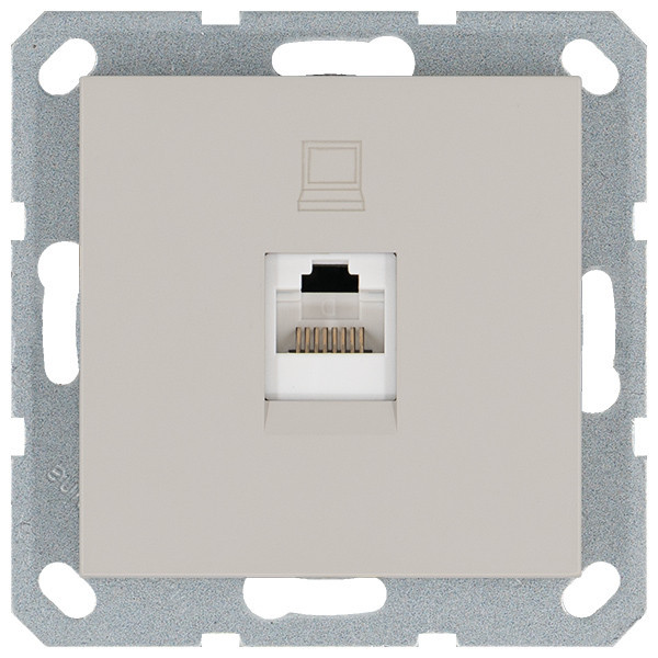 Интернет-розетка RJ45 с накладкой, цвет Тауп Jasmart G6105T