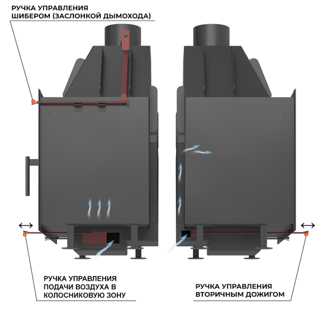 Камин ASTON 700 «BRAN» Н-1276 Амфиболит