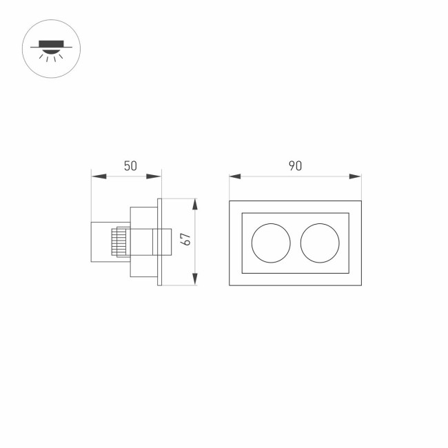 Встраиваемый светильник Arlight MS-Orient-Built-Turn-TC-S67x90-5W Warm3000 034876 Встраиваемый светильник Arlight MS-Orient-Built-Turn-TC-S67x90-5W Warm3000 034876