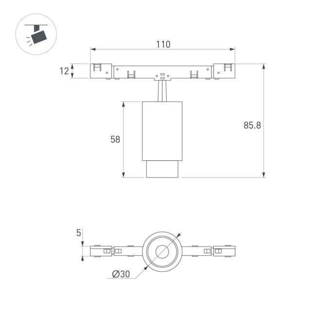 Трековый магнитный светильник Arlight MAG-MICROCOSM-SPOT-ZOOM-R30-2W Warm3000 (WH, 15-45 deg, 24V) (IP20 Металл) 051804 Трековый магнитный светильник Arlight MAG-MICROCOSM-SPOT-ZOOM-R30-2W Warm3000 (WH, 15-45 deg, 24V) (IP20 Металл) 051804