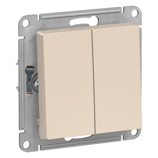 Выключатель 2-клавишный с самовозвратом, сх.5, 10АХ Systeme Electric AtlasDesign ATN000217 Выключатель 2-клавишный с самовозвратом, сх.5, 10АХ Systeme Electric AtlasDesign ATN000217