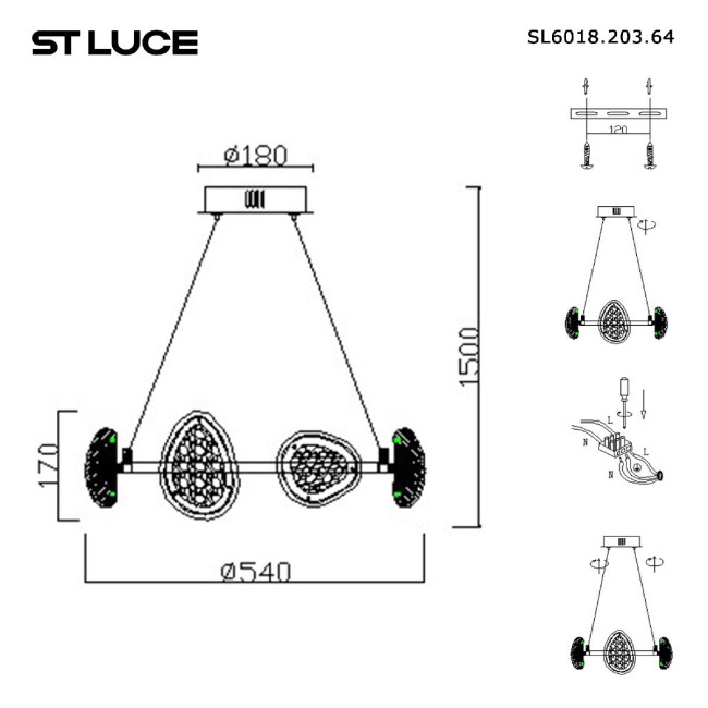 Подвесная люстра ST Luce Enigma SL6018.203.64 Подвесная люстра ST Luce Enigma SL6018.203.64